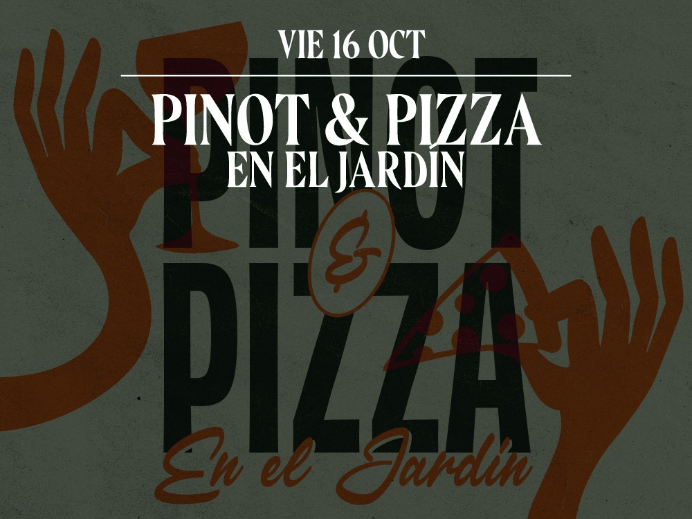 Pinot y Pizza en el jardín